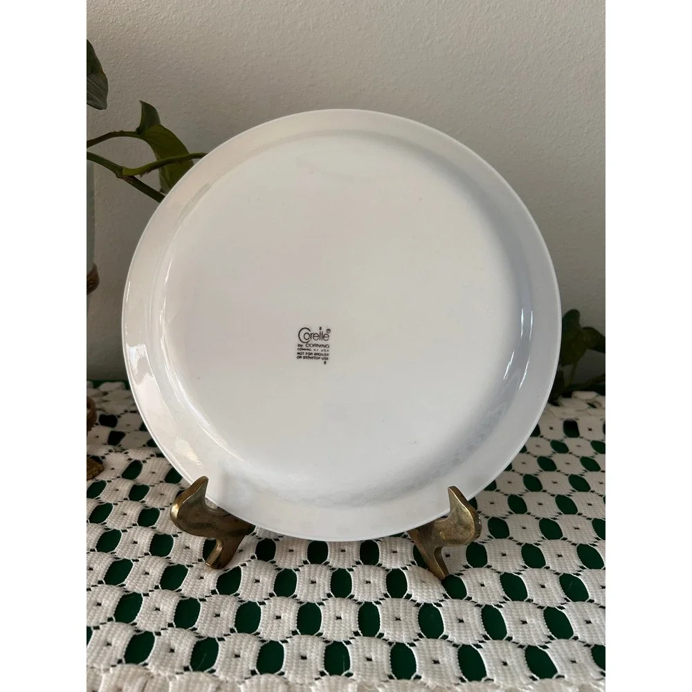 Corelle by Corning Yellow Striped Salad Plates Vitrelle Glass Set of 4 8.5